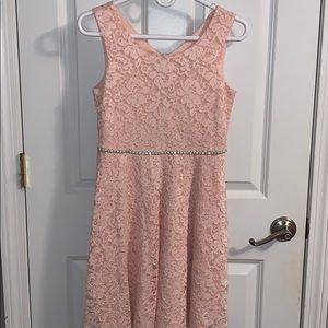 Pastel lace, above knee dress